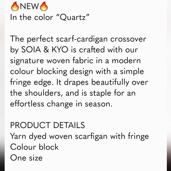 SOIA & KYO APRICOT AND CREAM SCARFIGAN NWT OS - Picture 8 of 9